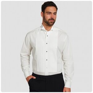 Neil Allyn Men's White Tuxedo Dress Shirt S -3//33